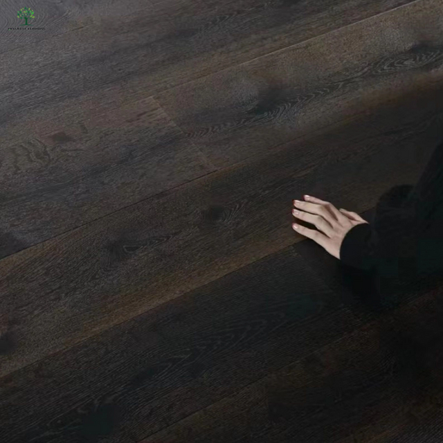 LWD-EB013 أرضيات خشبية من خشب البلوط الأبيض مُصممة هندسيًا بصبغة تفاعلية كيميائية ذات طراز عتيق LWD-EB013